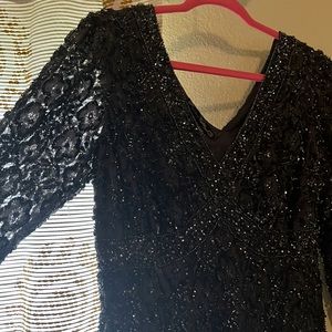 Vintage Pissarro Nights beaded midi dress. Size 6-8. Open for more photos